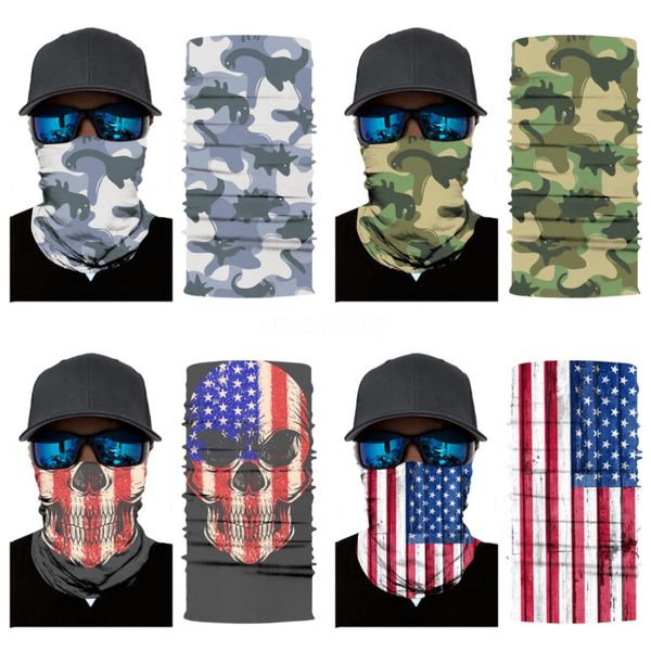 

4pcs polyester outdoor cycling neck gaiter sunblock magic skull scarf headwear multifunctional face er summer cooling seamless#164, Blue;black
