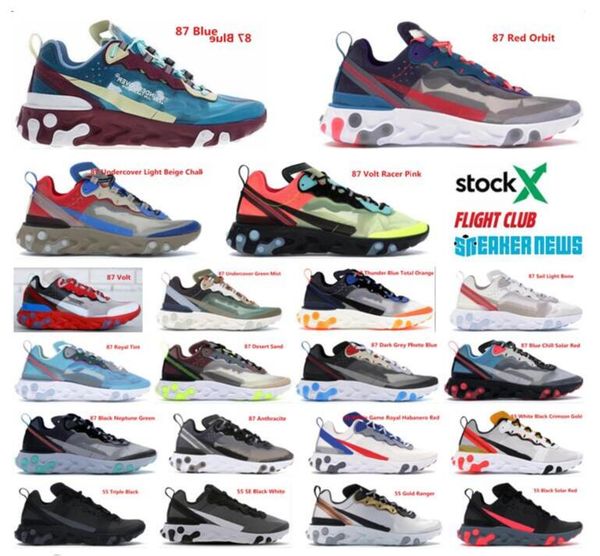 

stock x react element 55 87 tour yellow total orange anthracite metallic gold men running shoes women designer mens trainer 55s sneakers