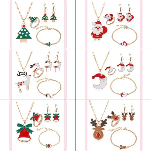 

new christmas tree santa claus elk moon bell christmas series fashion bracelet jewelry body pendant send friends gift, Golden;silver