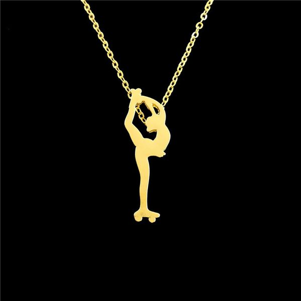 

wholesale fashion pendant women figure skating necklace women roller skates necklace choker jewelry charm custom gift, Silver
