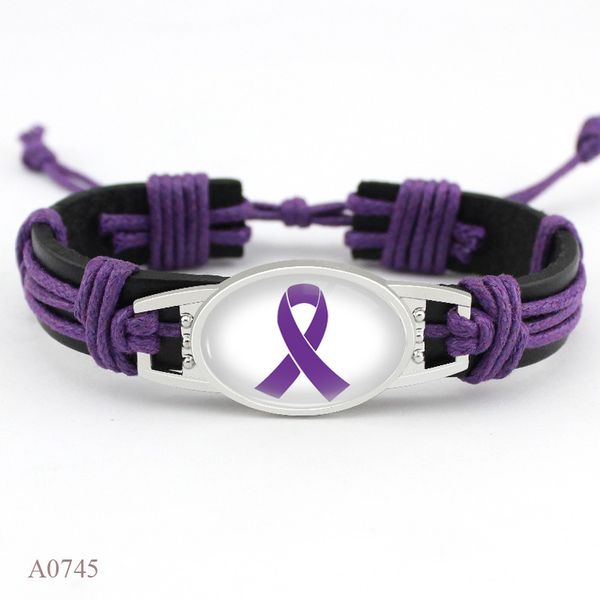 

medical alert stethoscope charm leather bracelets & bangles aids cancer hope ribbon bracelet, Black