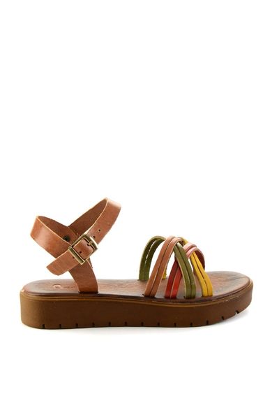 

Bambi Genuine Leather Tan Multicolour Women 'S Sandals H06859705