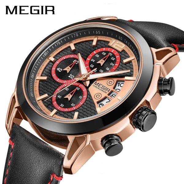 

creative megir chronograph men watch relogio masculino fashion leather quartz wrist watches men clock hour army watches, Slivery;brown