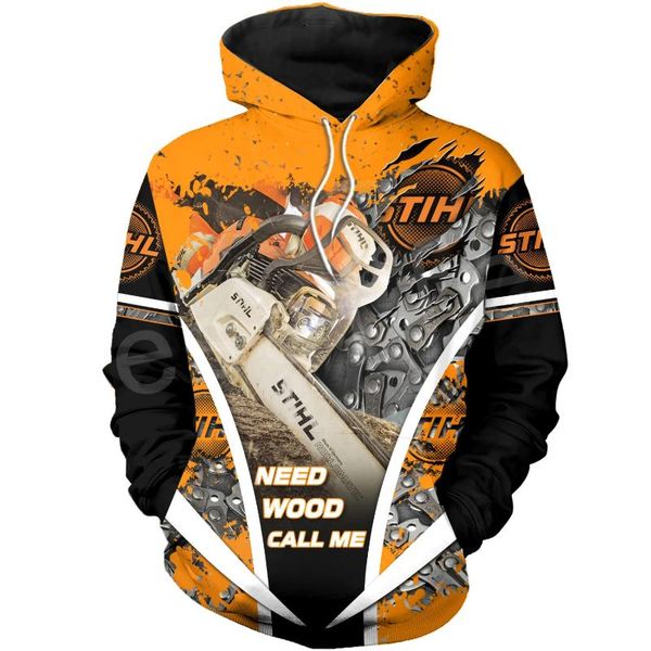 

тессффель бензопила рабочий инструмент инструмент смешной спортивный костюм newfashion 3dprint повседневная молния / толстовки / кофты / кур, Black