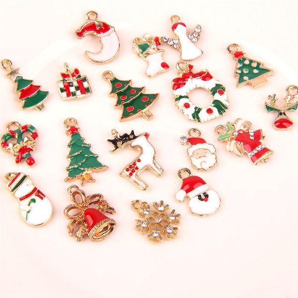 

19 pcs/ pack gold color christmas acceossories jewelry necklace pendant colorful diy jewelry making fashion creative pendant, Black