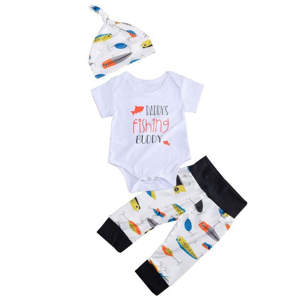 

muqgew newborn kid baby girls boys 3pcs clothes letter romper +pants hat outfits set children's tracksuit boutique kids clothing, White