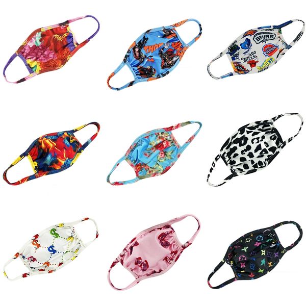 

24h shipping designer printed dust kids face mask folding shield protective nano dustproof pm2.5 washable reusable cotton masks #140, Black