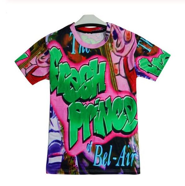 

fashion clothing harajuku fresh prince of bel air casual t-shirt women men 3d t-shirt harajuku t shirt summer style hp015, White;black