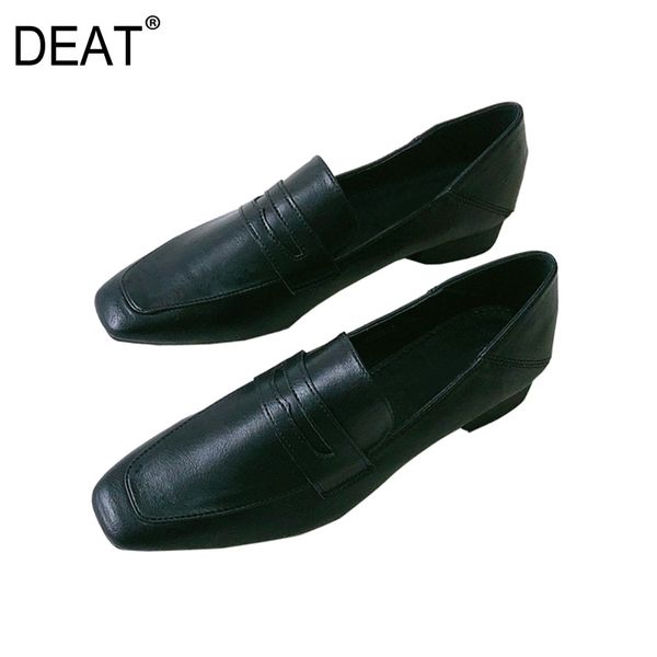 

deat] 2020 square toe shallow simple casual sweet soft single flat shoes women new spring autumn fashion tide 10f851, Black