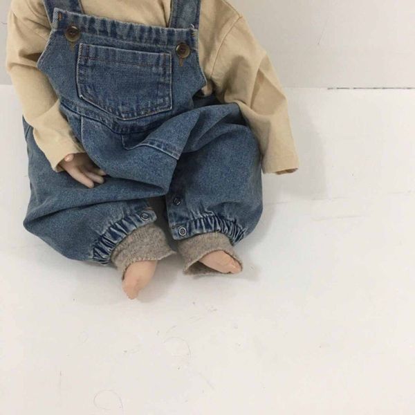 

milancel baby overalls spring new infant girls rompers denim boys jumpsuits baby rompers y200623, Blue