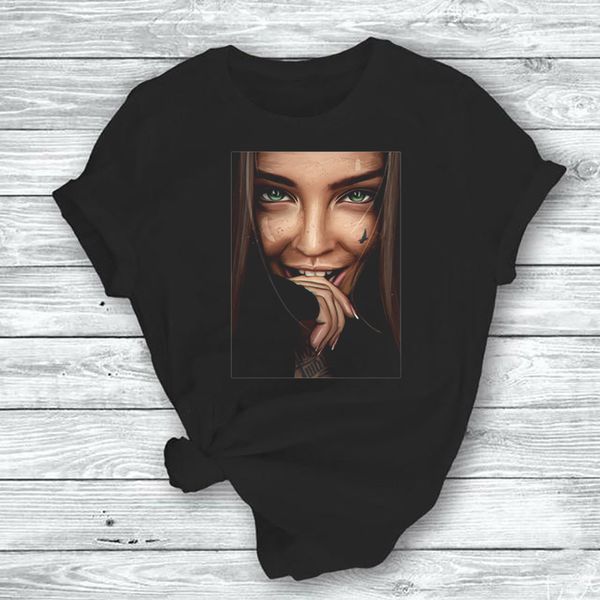 

black girl o-neck breathable women t shirt casual summer print men tshirt cool loose t-shirt femael tees, White