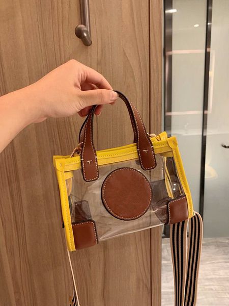 

2020 designer women's color matching bag single shoulder portable transparent shopping bag versatile practical messenger bag