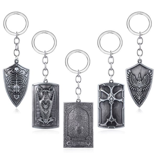 

classic game dark souls keychain silver eagle black iron greatshield sword metal keyring for man car women bag jewelry