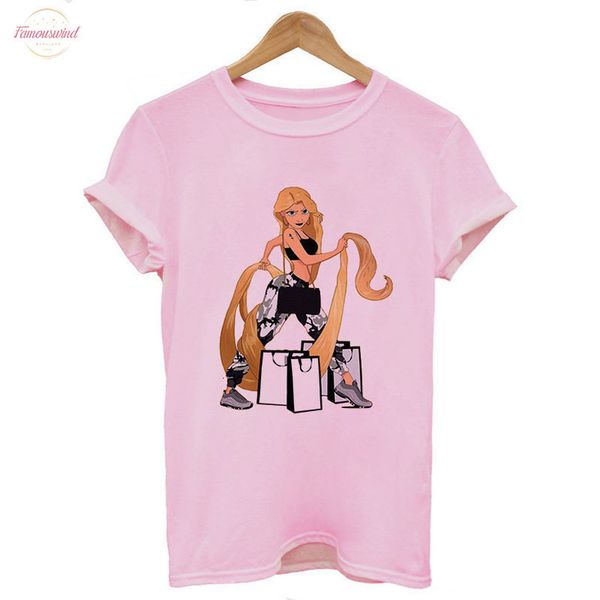 

camisetas verano mujer 2020 thin раздел streetwear футболка harajuku длинные волосы принцессы одежда и обувь printed tshirt, White