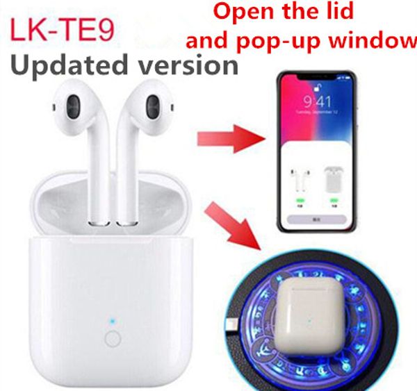 

Upgrade lk te9 tw earbud open lid auto pop up window lk te9 touch wirele bluetooth 5 0 port earphone with charging box hifi tereo