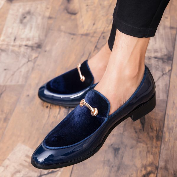 

2019 new dress shoes men suede pointed toe flat wedding shoes mens for 2019 new classic mens dress shoe men formal shoe business, Black