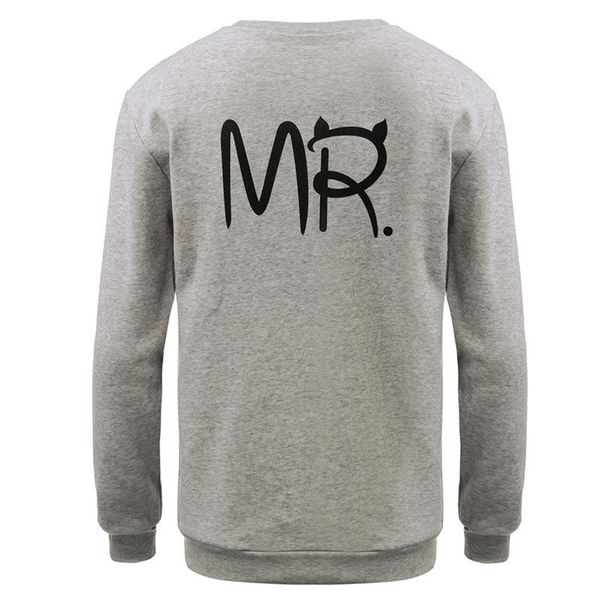 

womens designer ebey mr mrs back letter print plus velvet sweater women, Black