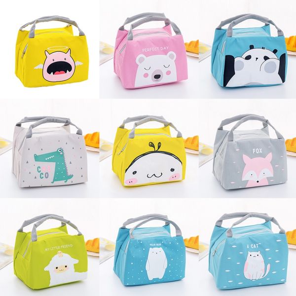 

cute printing lunch bags portable insulation lunchbox picnic tote waterproof oxford cloth lunch bags kids school b
