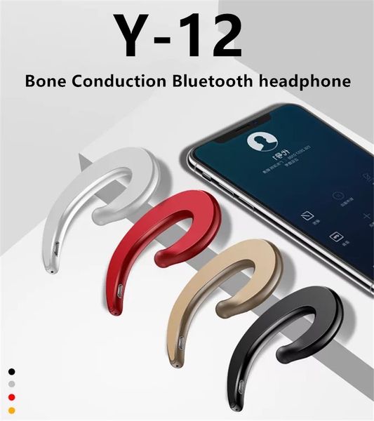 

Y-12 Sport Wireless Bluetooth Earphone Stereo Headset Bone Conduction Bluetooth headphone No earplugs With Mic for Samsung iPhone