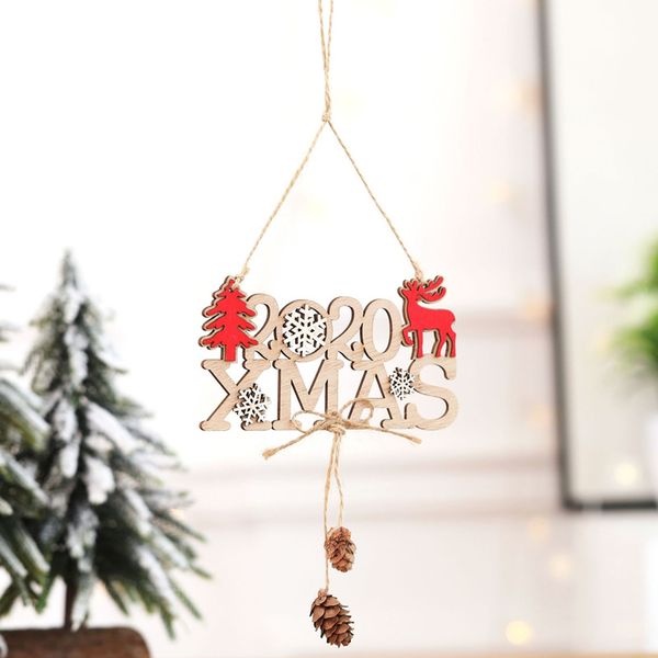 

2020 xmas letter pendant christmas tree ornaments rope wooden hanging decorations 12 pieces/lot new year home party props