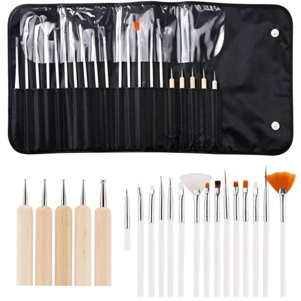 

beauty nail art brushes design set dotting painting drawing polish brush pen 20 pcs tools