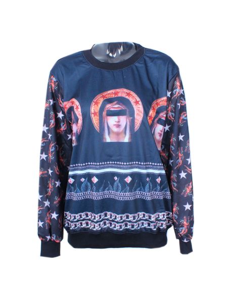 

новая мода пуловер o-образным вырезом толстовки нотр-дам де пари кофты для мужчин женщин весна вскользь толстовки, Black