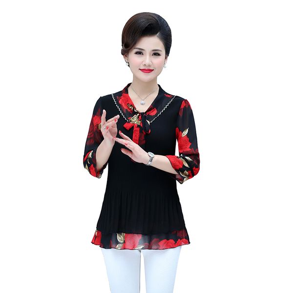 

chiffon half sleeve women blouses 2020 summer fashion big size ladies clothing floral blusas feminina shirt mujer, White