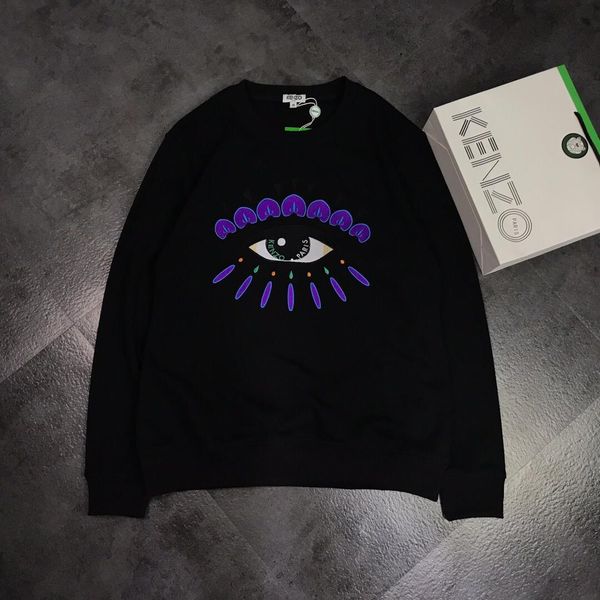 

19ss luxurious brands design kenz purple eyes embroiderd full sleeve sweater pullover hoodies men women streetwear sweatshirt outdoor shirts, Gray;blue