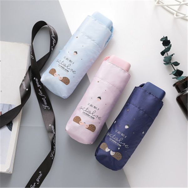 

super mini umbrella cute folding umbrella manual sun parasol five-folding 6 ribs fashion sunny rainy animal anti-uv