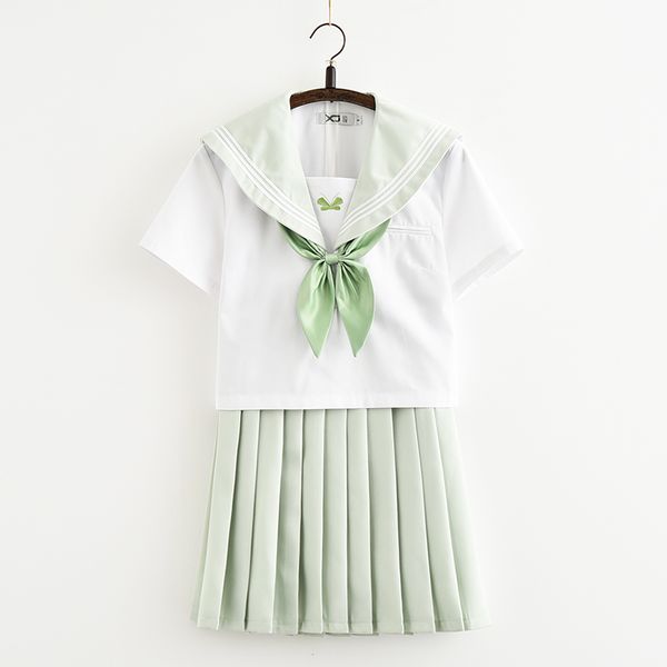 

svitania зеленой мяты японской школе единообразных jk в матроске колледжа средней школы костюм студентки униформа короткая длина 1м, White