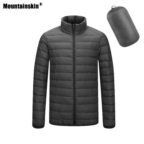 

mountainskin men's hiking jacket winter standing collar coats outdoor sports camping trekking climbing male down clothing va630, Blue;black