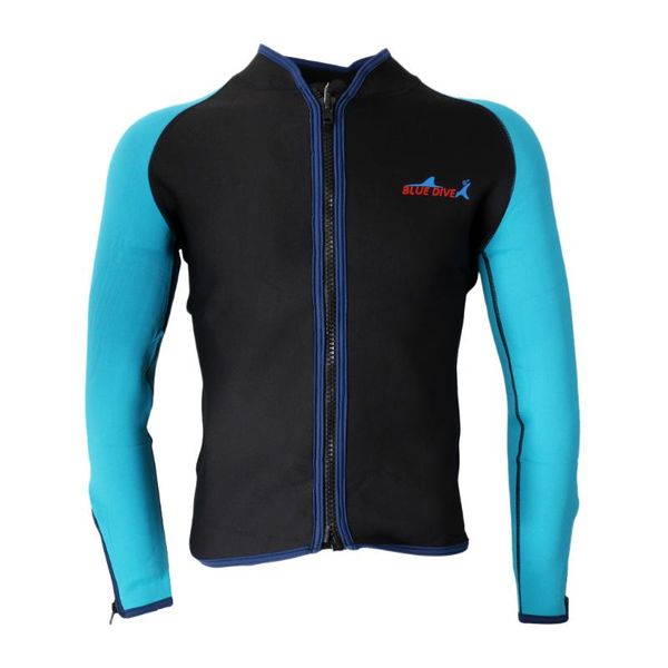 

men 2mm neoprene long sleeve full zipper wetsuits jacket diving swim surf