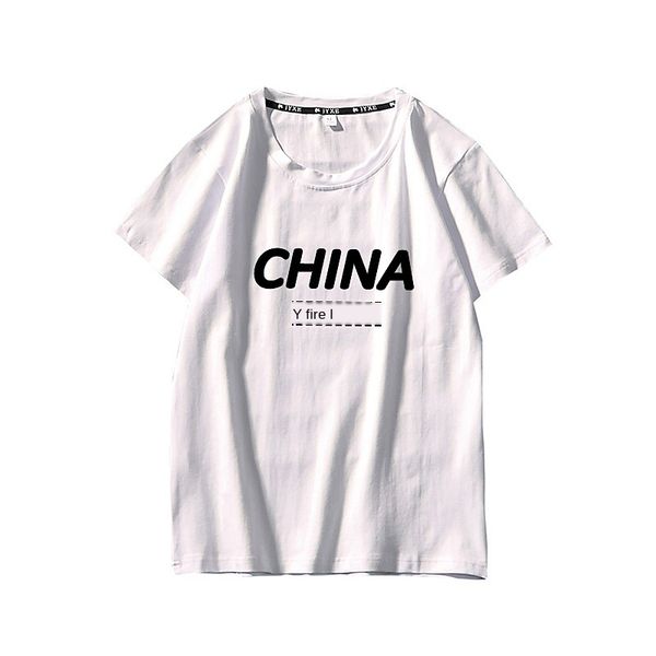 

мужские дизайнерские летние письма фарфора пуловер с коротким рукавом зеленый популярная пара футболка хлопчатобумажная одежда, White;black