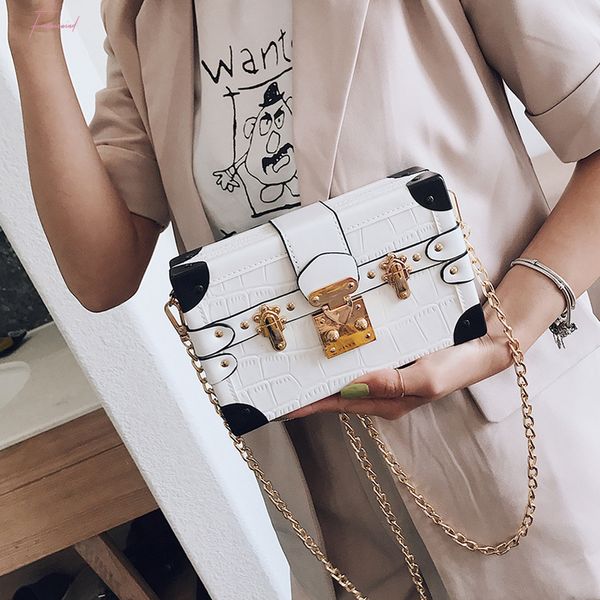 

2020 fashion chian design mini women handbag pu leather shoulder bag lock messenger box crossbody tote