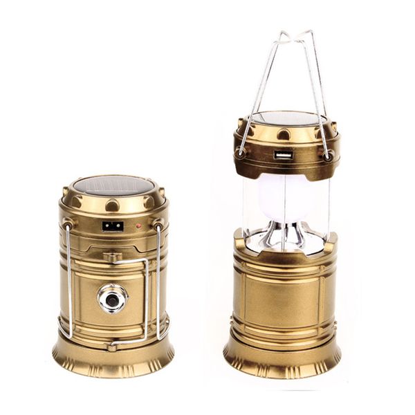 

solar powered portable stage light retractable flame effect lantern lamp rechargeable outdoor camping tent light