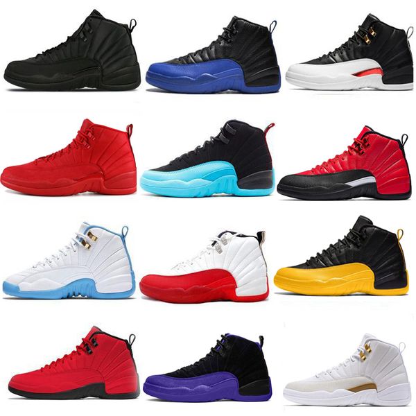 

new 12s 12 men basketball shoes reverse flu game royal dark concord university gold blue white sports sneakers outdoor boots