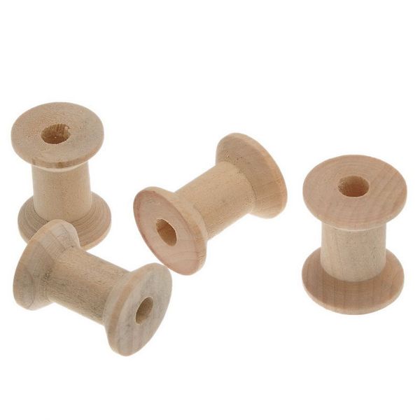 

10pcs wooden empty thread spools natural color 29mm x23mm, Black