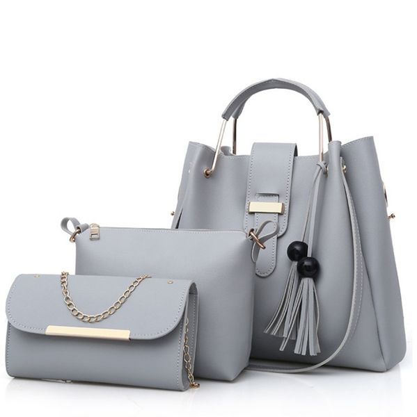

new women pure color fashion pearl tassel mother bag three piece one shoulder bag ph-cfy20061635