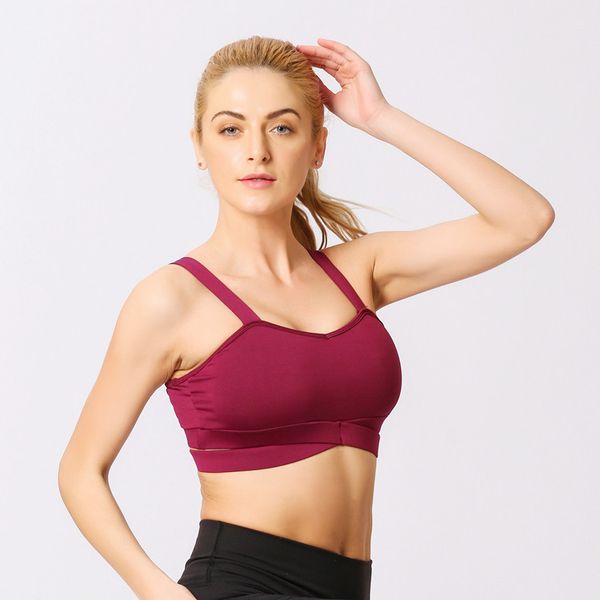 

quick-dry beauty back sports brassiere -resistant front cross corset fitness yoga underwear womens /30, White;black