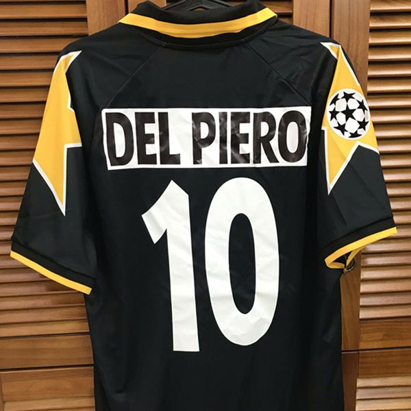 Ju 96/97 Vintage Clássico UCL ausente Camisa Jersey Manga Curta Del Piero Inzaghi Nome Personalizado Número Patches Patrocinador