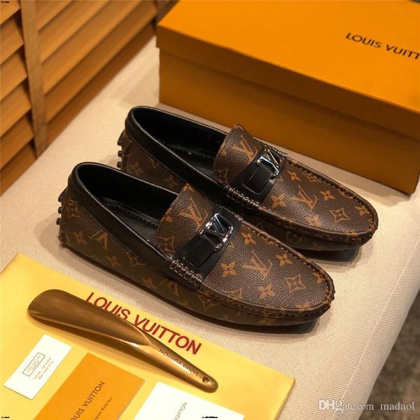 

18ss man formal shoes leather genuine men shoes casual dress shoes leather men loafers luxury brands comfortable mens casual loafers yyy11, Black