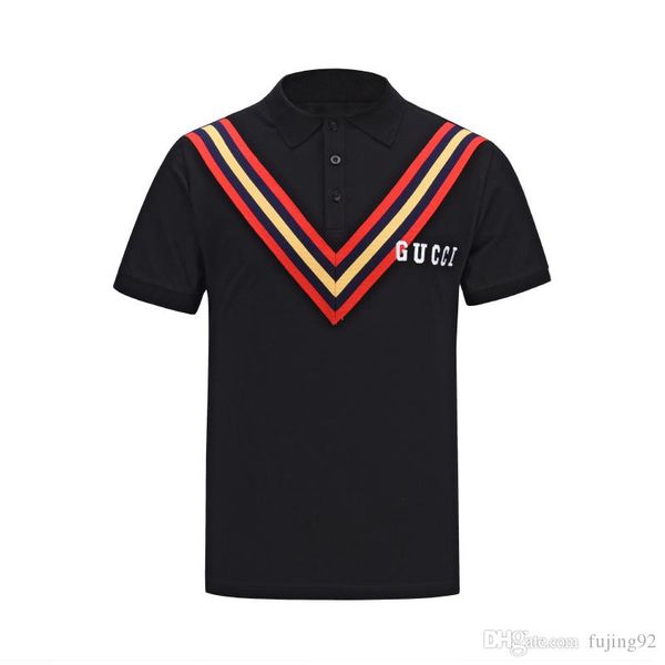 

new men's polo shirt fashion designer fashion casual short-sleeved polo shirt embroidery snake honey flower striped print men's m, White;black