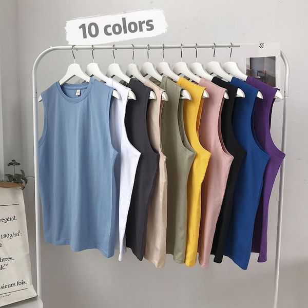 

men' tank brand gyms men undershirt vest casual clothing singlets sleeveless summer, White;black