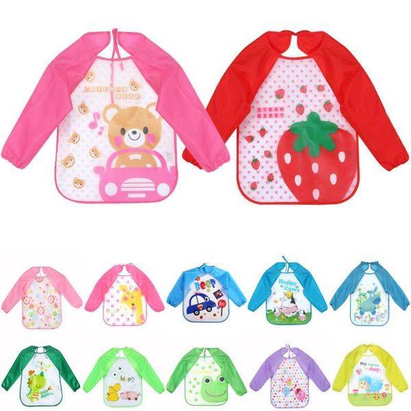 

baby bibs infant burp cloths eva toddler scarf feeding smock long sleeve waterproof coverall animals baby feeding accessories