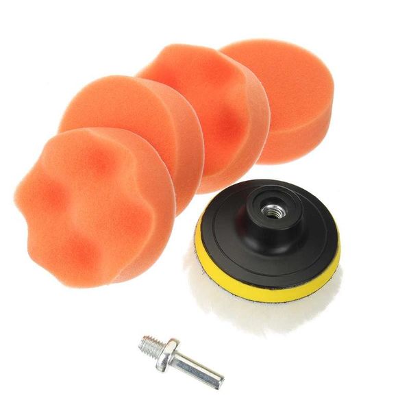 

7pcs 3-7 inch polishing sponge wheel buffing pad set for glass/car polisher with m10 drill adapter pad for electric drill