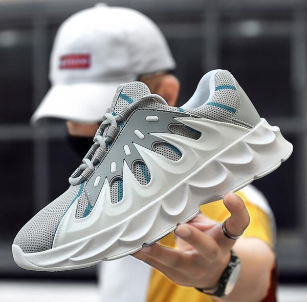 

2020 spring lightweight platform sneakers men shoes casual breathable comfortable male walking footwear street, Black