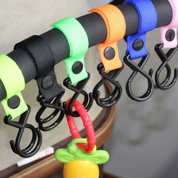 

multi purpose baby nylon ribbon stroller hanger hook clips infant pushchair toddler carriage accessories