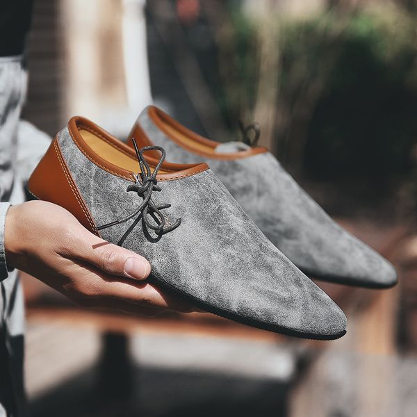 

2019 classic style spring and autumn new products jie tou xie men's korean-style peas fashion casual shoes small leather shoes p, Black