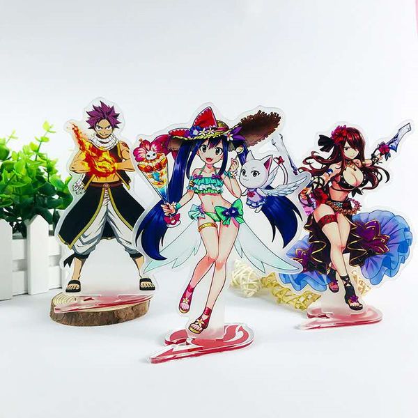 

15cm anime fairy tail acrylic keychain cosplay oranments lucy happy cat kana alberona pvc anime figures collection kids toys, Silver