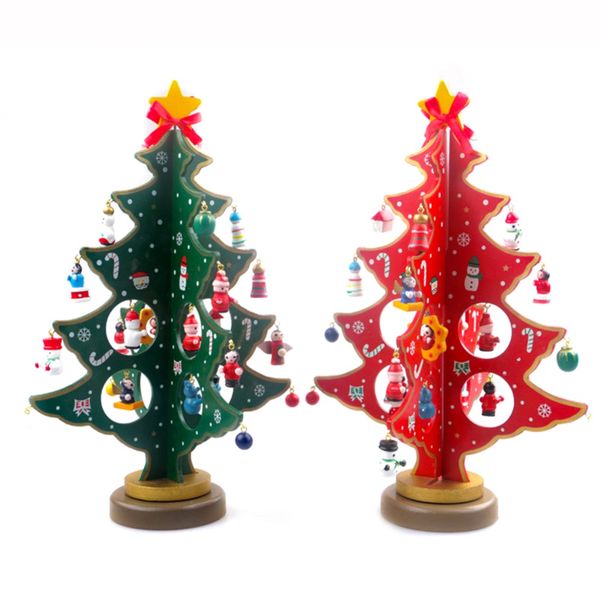 

wooden christmas tree diy creative tablechristmas tree with miniature ornaments for home christmas xmas decoration